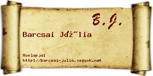 Barcsai Júlia névjegykártya